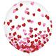 2ct, 24in, Metallic Pink & Red Heart Latex Confetti Balloons