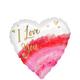 Watercolor Geode I Love You Heart Foil Balloon, 17in