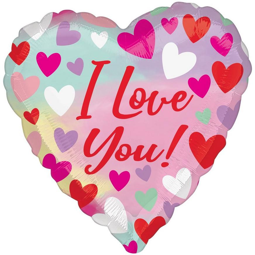 Pastel Gradient I Love You Heart Foil Balloon, 28in