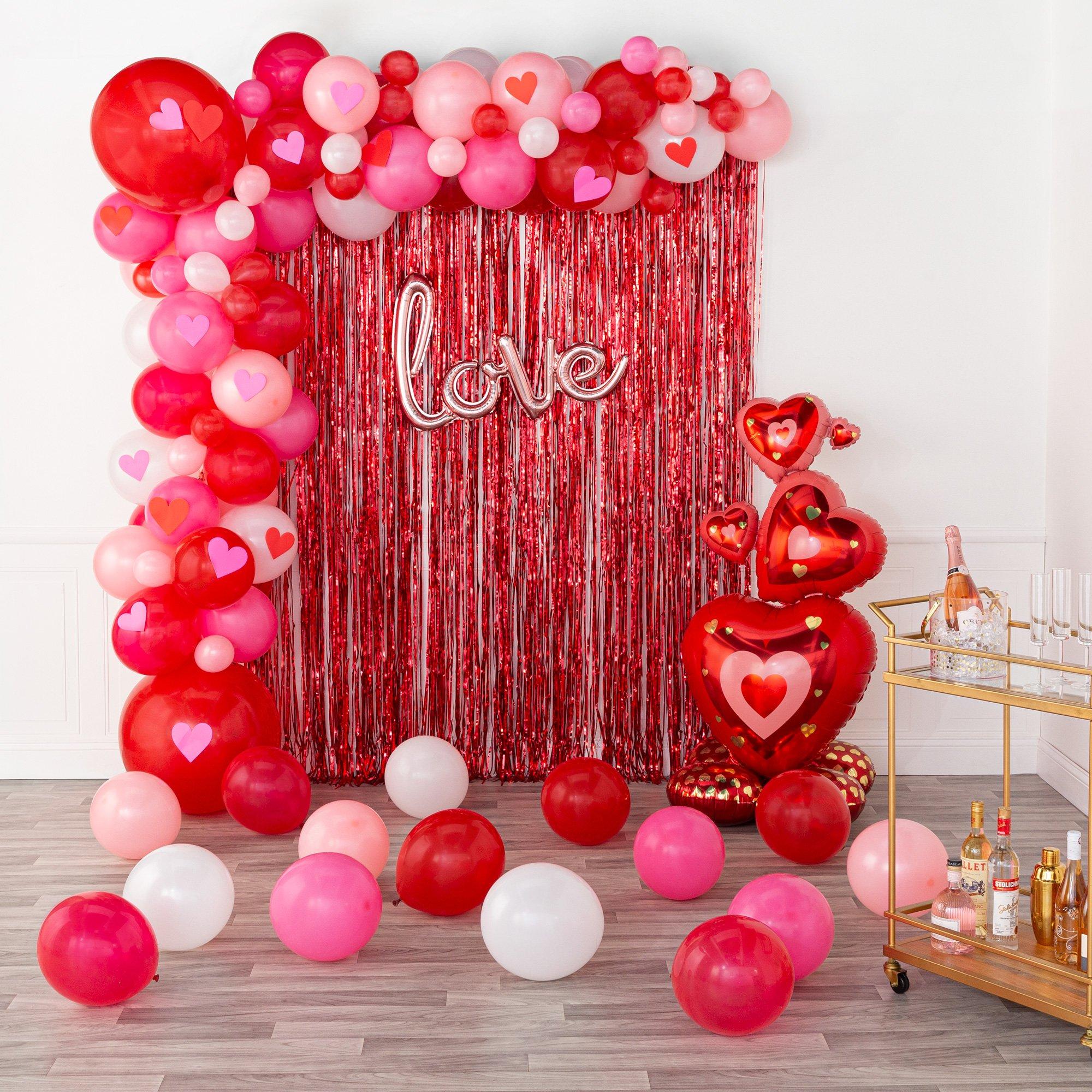 AirLoonz Valentine's Day Stacked Hearts Cluster Foil Balloon, 48in