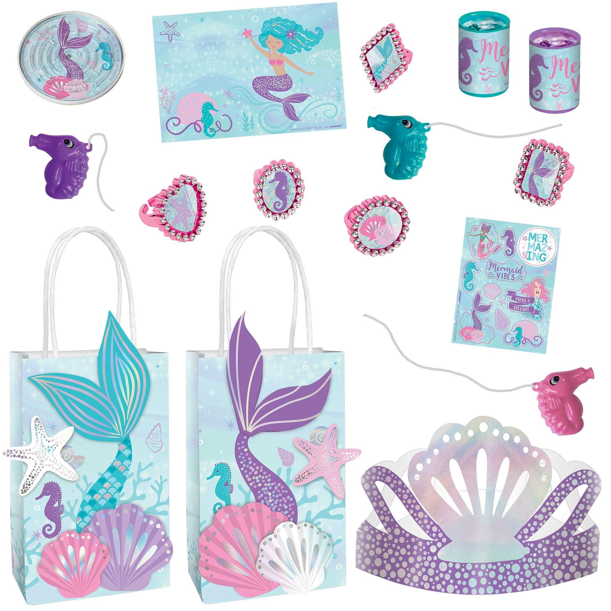 Party City Shimmering Mermaids Birthday Party Favor Kit For 8 Guests