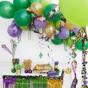 Air-Filled Purple, Green & Gold Fleur-de-Lis Mardi Gras Balloon Garland Kit