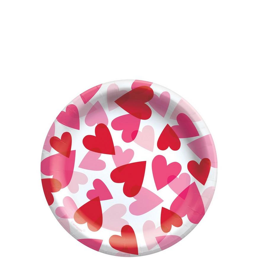 Heart Party Paper Dessert Plates, 6.75in, 20ct