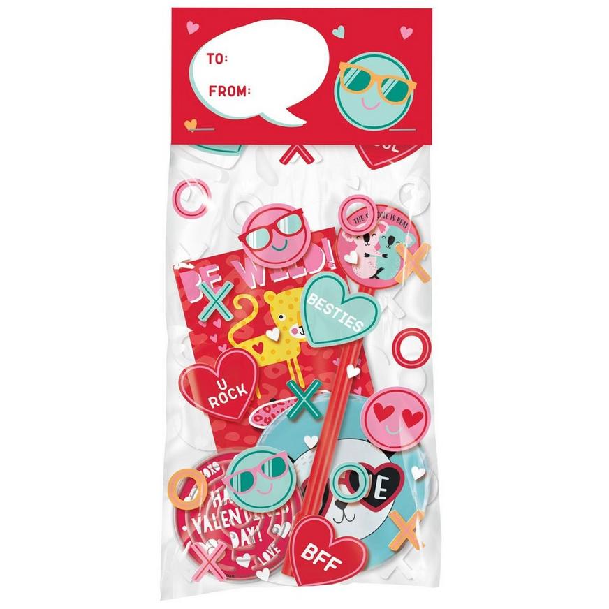Valentine's Day Cello Treat Bags with Header Cards, 20ct
