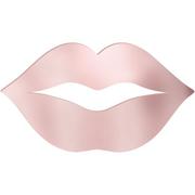Rose Gold Acrylic & MDF Lip-Shaped Mirror, 15in x 8.4in