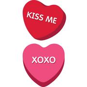 Pink & Red Kiss Me & XOXO Heart Cardstock Cutouts, 2pc