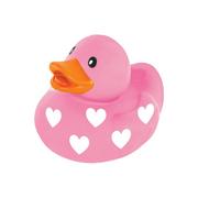 Pink & White Heart-Covered Valentine's Day Rubber Duck, 1.75in
