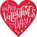 Happy Valentine's Day Heart Cardstock Cutout, 15.3in x 15.5in