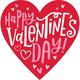 Happy Valentine's Day Heart Cardstock Cutout, 15.3in x 15.5in