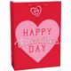 Pink & Red Happy Valentine's Day Paper Gift Bag, 13in x 18in