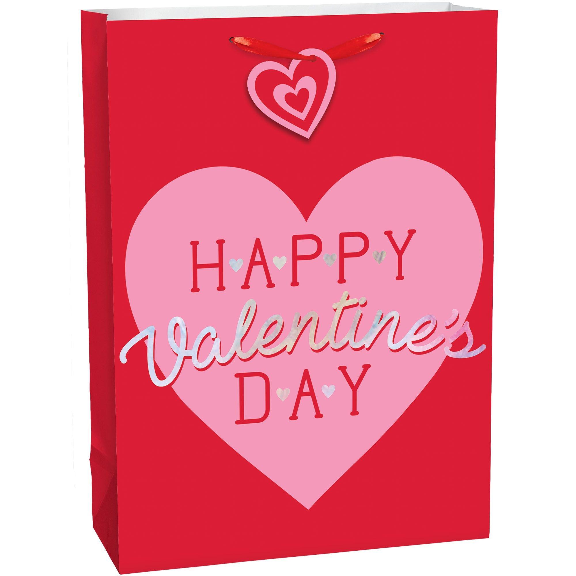 Way To Celebrate Valentine's Day Pink with Red Hearts Ribbon