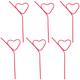 Red Heart-Shaped Plastic Silly Straws, 10ct