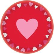 Pink, Red & White Heart Melamine Circle Platter, 13.5in