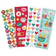 Valentine's Day Food Friends & Conversation Hearts Sticker Sheets, 36ct