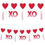 Stuffed Canvas Hearts & XOXO Yarn Tassel Garland Set, 6ft, 2pc