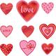 Metallic Assorted Valentine's Day Heart Cardstock & Foil Cutouts, 9pc
