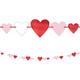 Pink, Red & White Heart Cardstock & Foil Garland, 12ft