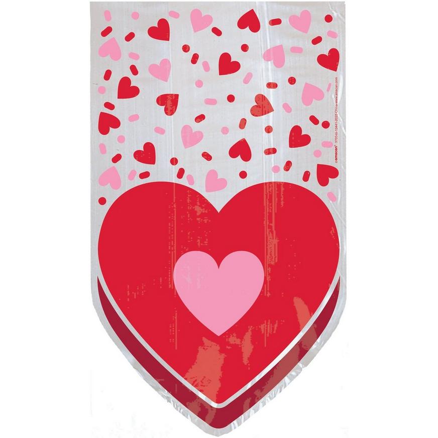 Valentine's Day Hearts Cellophane Treat Bags, 20ct