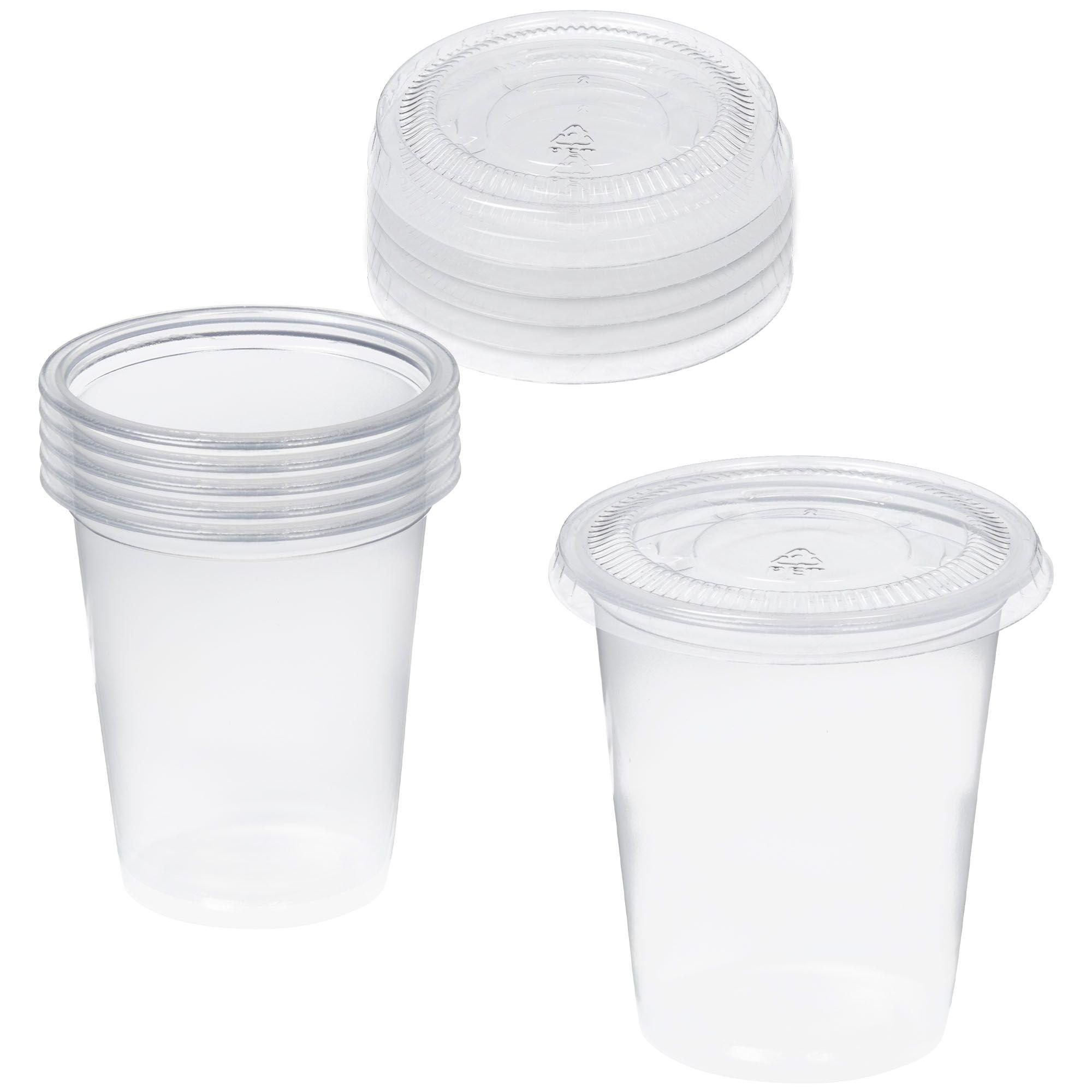 Clear Plastic Portion Cups with Lids, 2oz, 150ct | Party Supplies