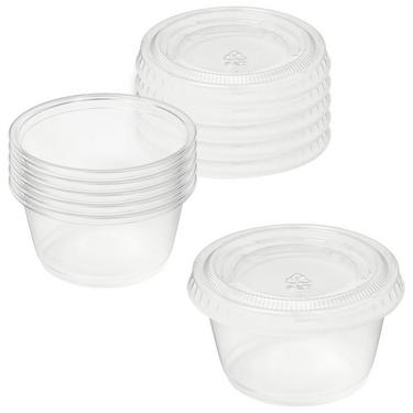 Clear Plastic Portion Cups with Lids, 2oz, 150ct