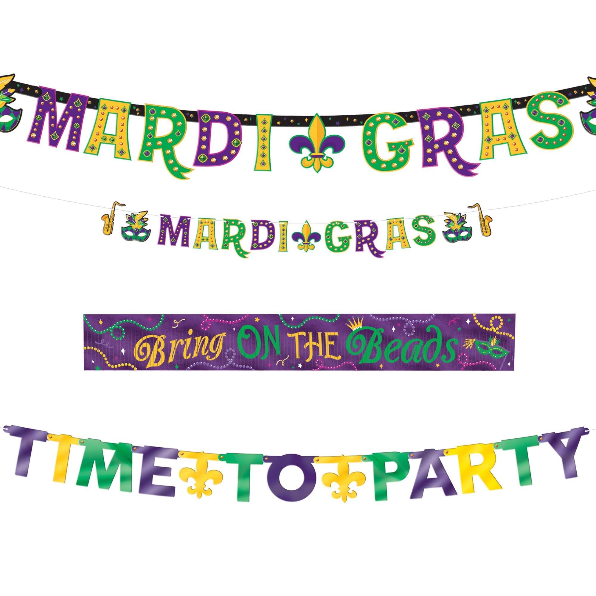 mardi gras birthday banner