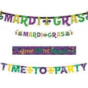 Mardi Gras Party Banner Set, 4pc