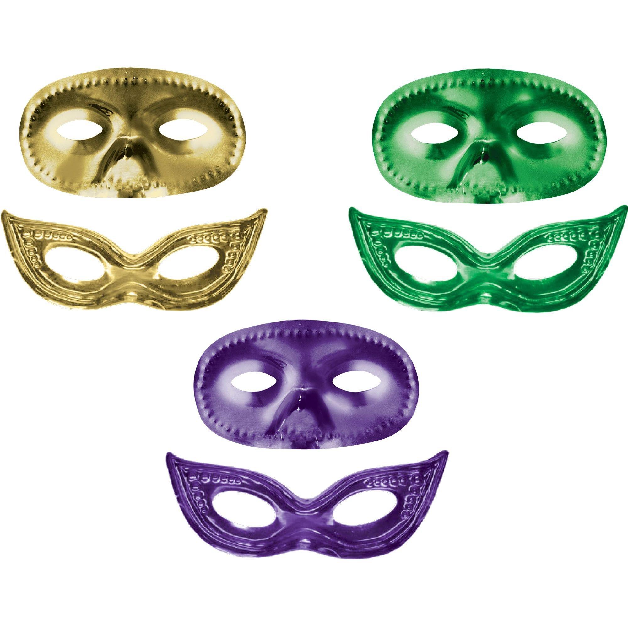 ARTIST'S BEST 4 Piece Plastic Mask with Elastic Strings | 8-1/8 (20.6 cm)  x 6-1/8 (15.6 cm) | Durable & Versatile | Perfect for Mardi-Gras 