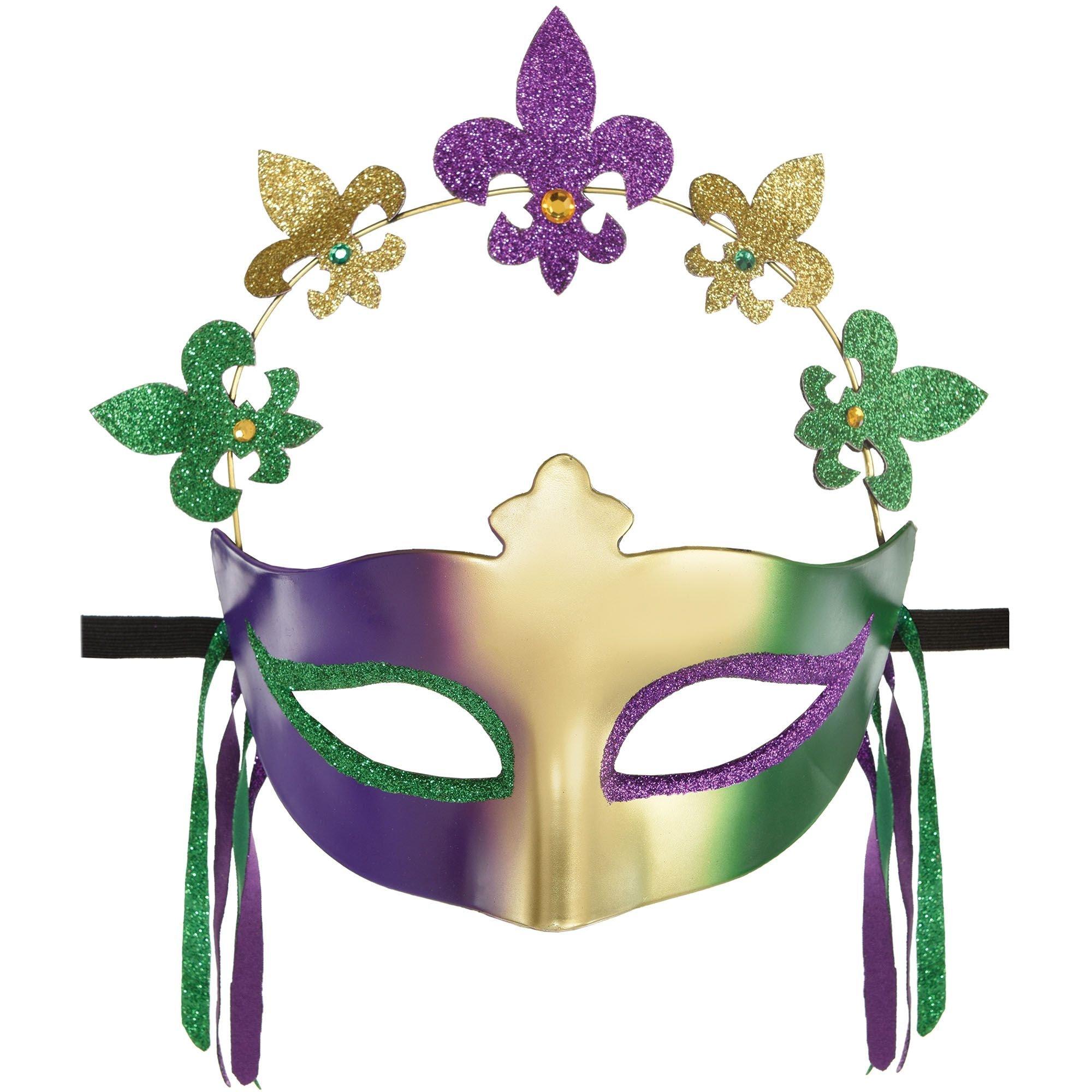 Mardi Gras Masquerade Eye Mask Ball Parade Prom Purple Green Gold