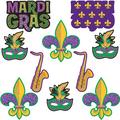 Mardi Gras Paper Cutouts, 10ct