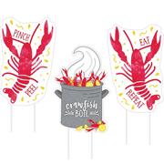 Mardi Gras Crawfish Cookout Corrugated Plastic Yard Signs, 15in x 24in, 3ct