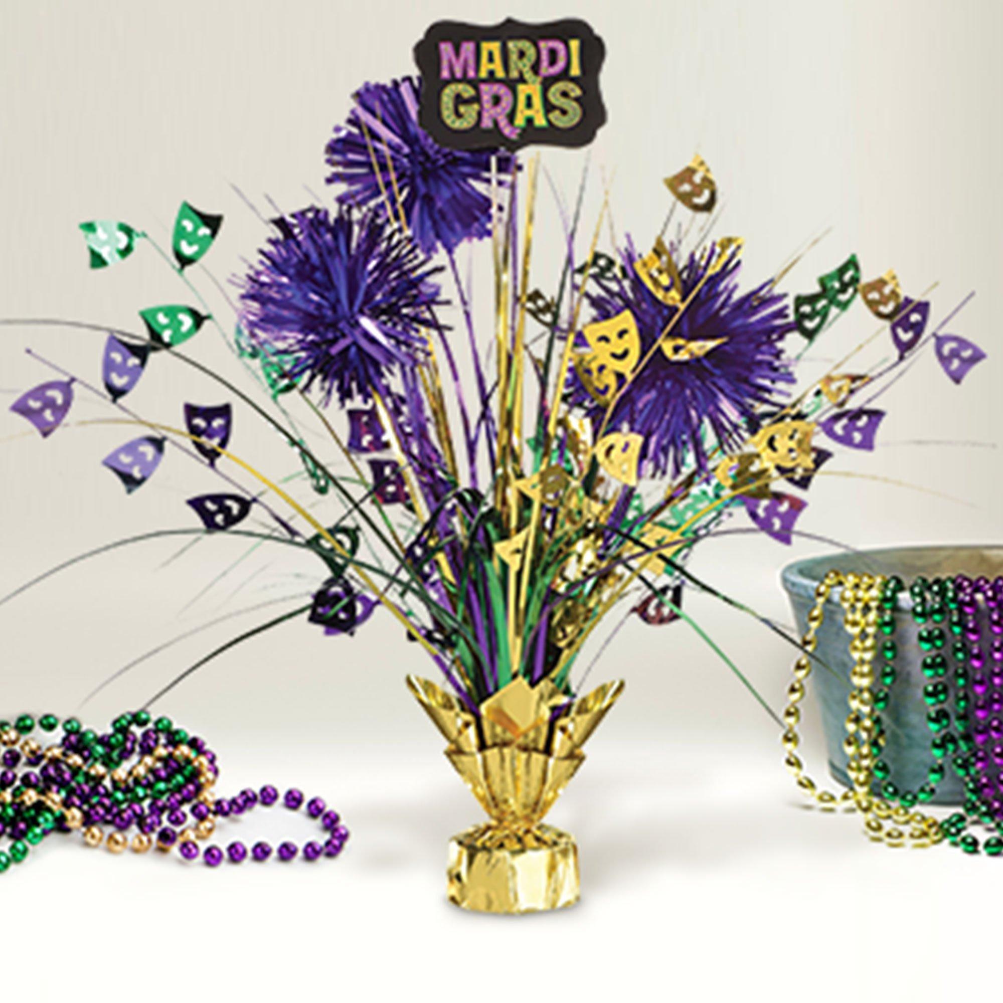 Mardi Gras Masks Foil Spray Centerpiece, 18in Party City