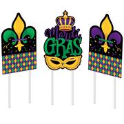 Mardi Gras Icons Corrugated Plastic Yard Signs, 15in x 24in, 3ct