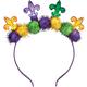 Light-Up Mardi Gras Fleur-de-Lis Pom-Pom Headband