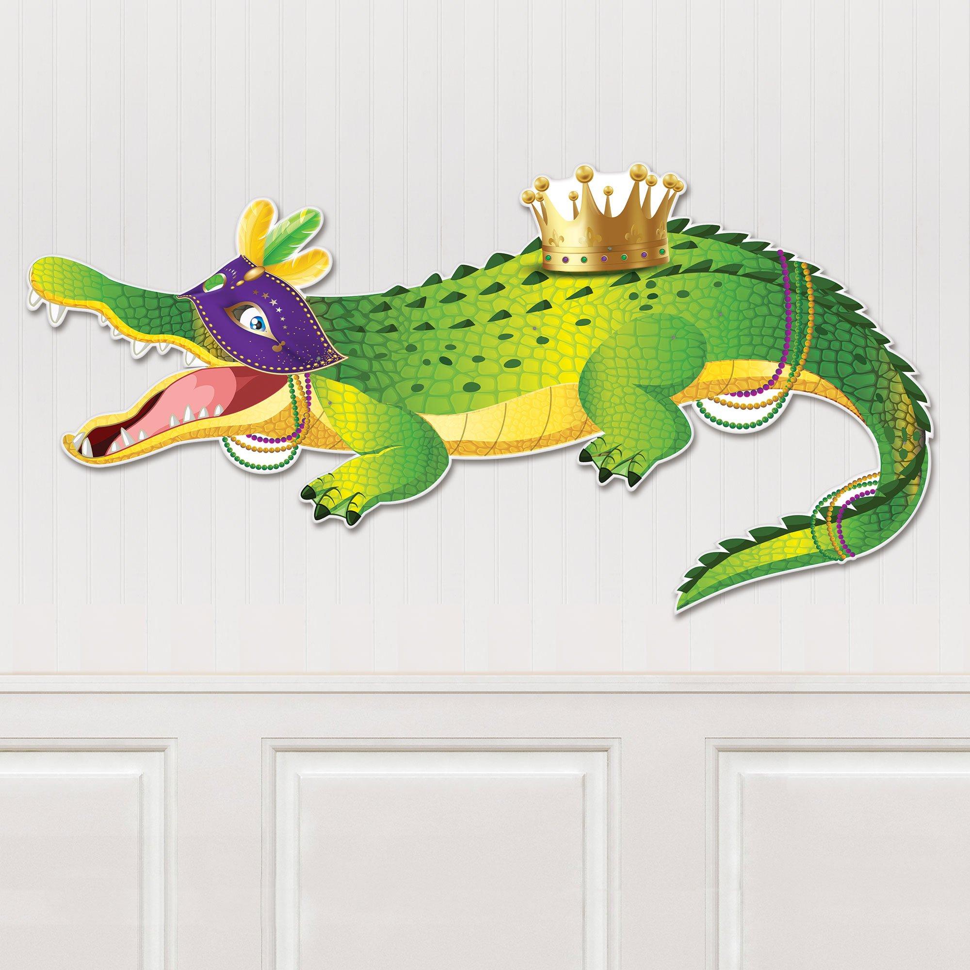 Mardi Gras Alligator Jointed Cutout, 5.41ft x 2.75ft