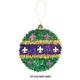 Mardi Gras 3D Tinsel Ball Ornament, 5.25in x 6in