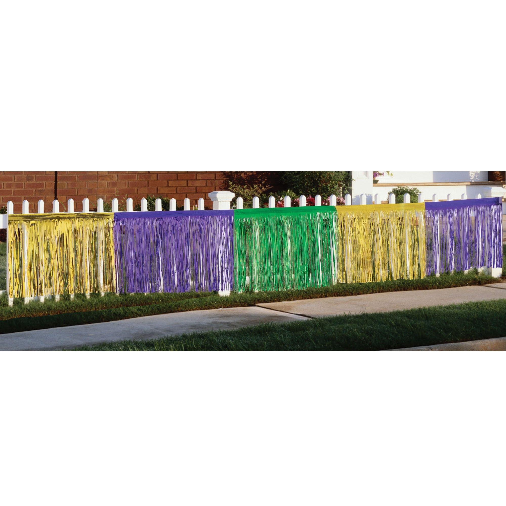 Purple, Green, and Gold Fringe Skirting Mardi Gras Decoration