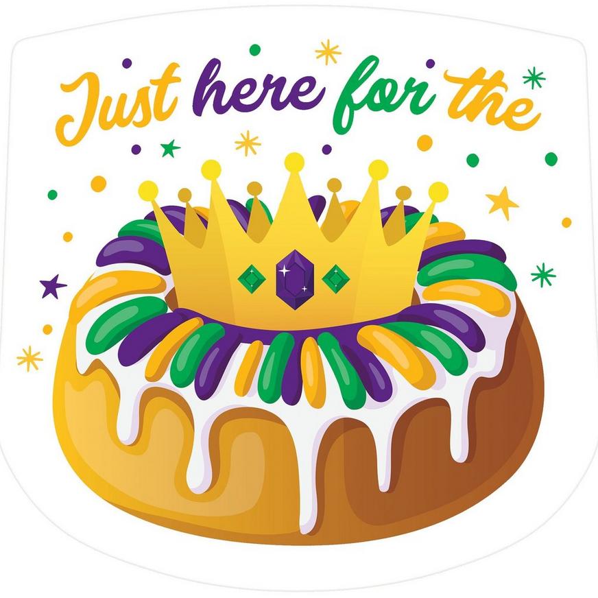 Mardi Gras King Cake Cardstock Cutout, 13.9in x 13.4in