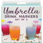 Umbrella Drink Markers, 6ct