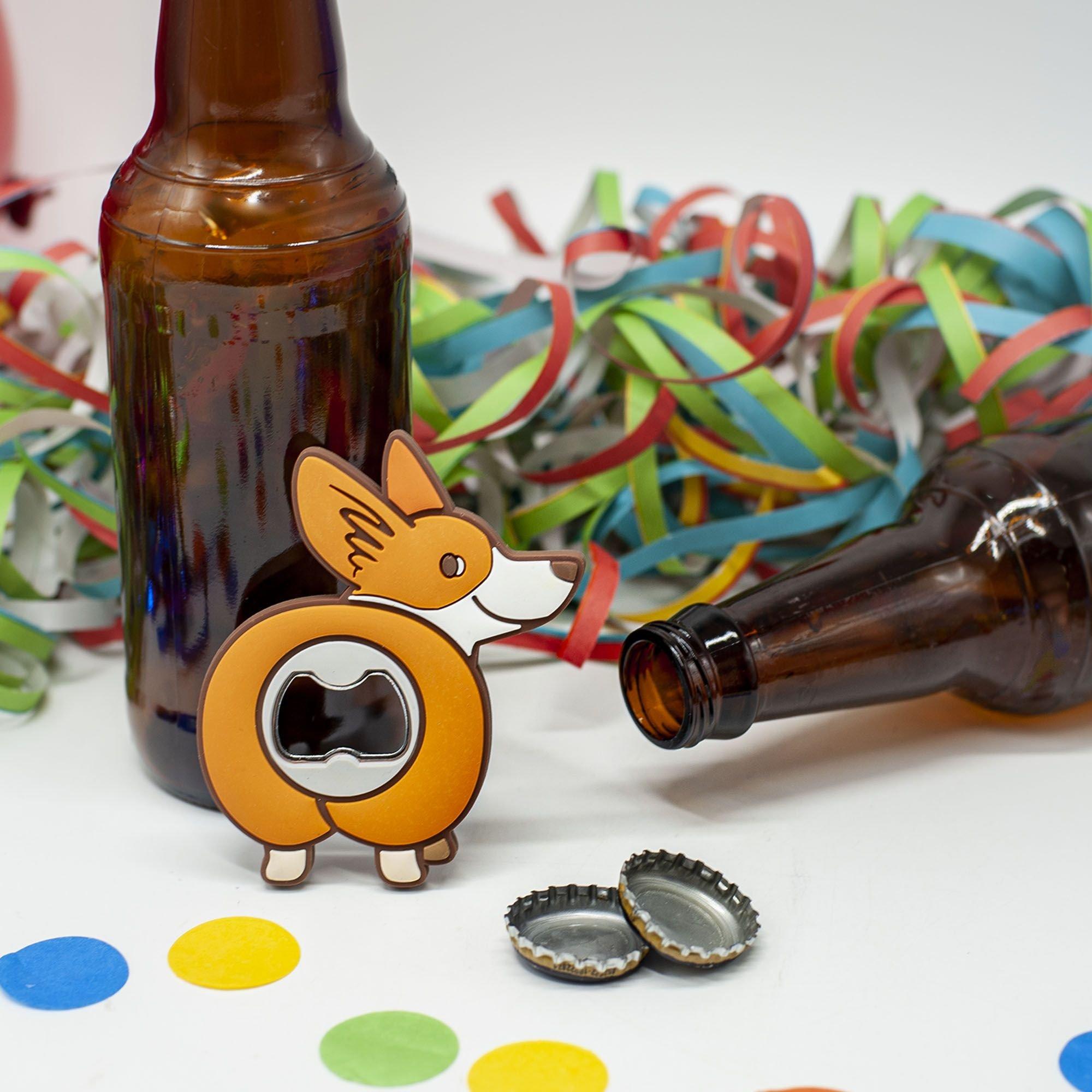 Silicone Grip Bottle Opener - Corgi Designs