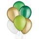15ct, 11in, St. Patrick's Day 5-Color Mix Latex Balloons - Gold, Greens & White