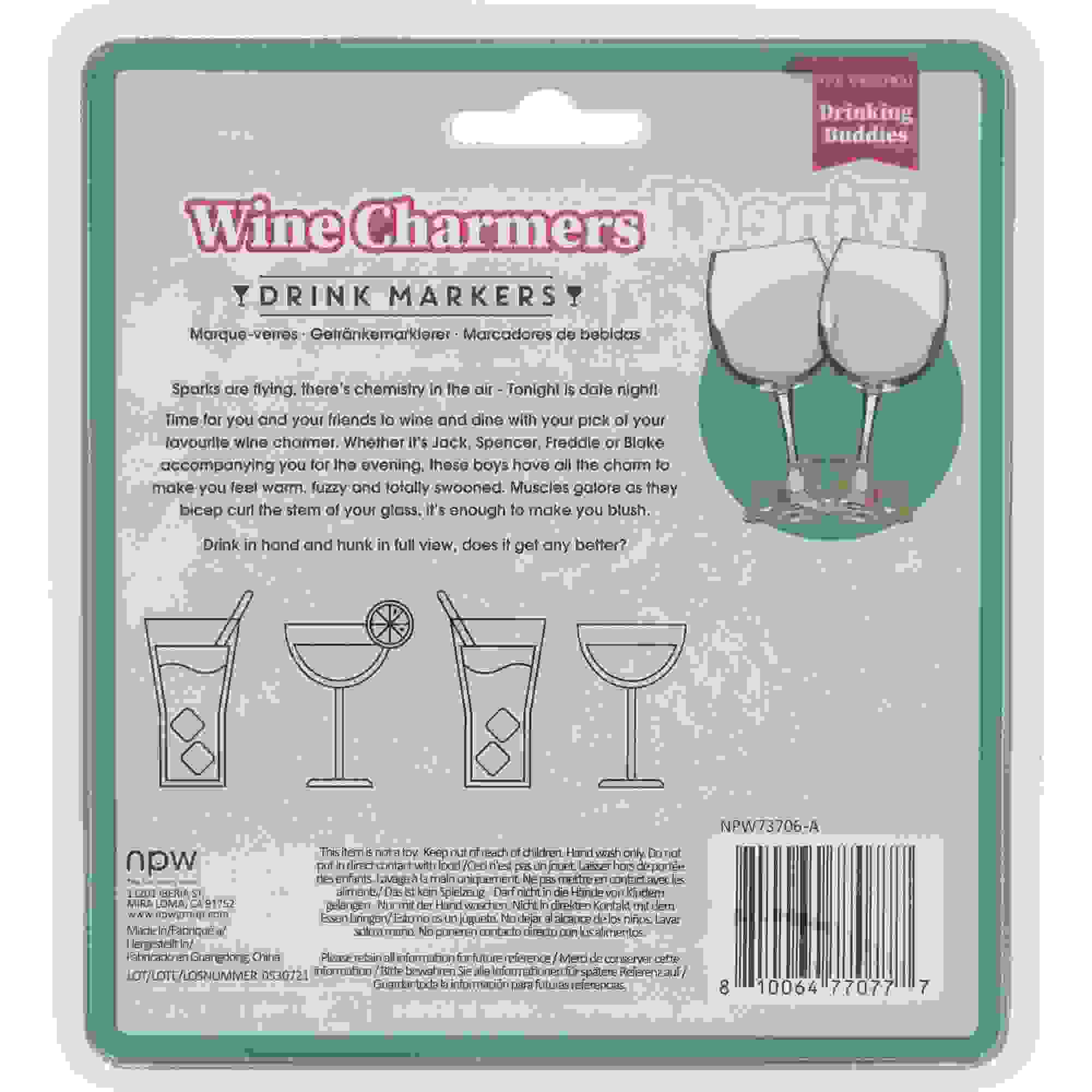 Wine Charmers Drink Markers, 4ct