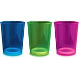 Blue, Green & Pink Plastic Party Cups with Glow Sticks, 13.5oz, 8ct - SuperGlow™