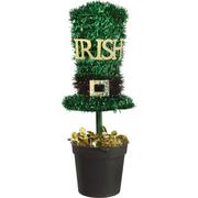 Glitter St. Patrick's Day Tinsel & Plastic Hat Decoration, 3.5in x 8.7in