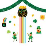 St. Patrick's Day Leprechaun Cardstock & Foil Wall Decorating Kit, 15pc