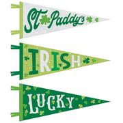 St. Patrick's Day Felt Pennant Flags, 17.5in x 7.25in, 3ct