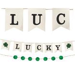 Lucky St. Patrick's Day Fabric & Twine Banners, 2ct
