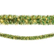 Light-Up St. Patrick's Day Green & Gold Tinsel Garland, 9ft