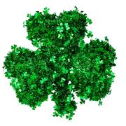 Deluxe 3D Shamrock Tinsel Decoration, 17in x 17in