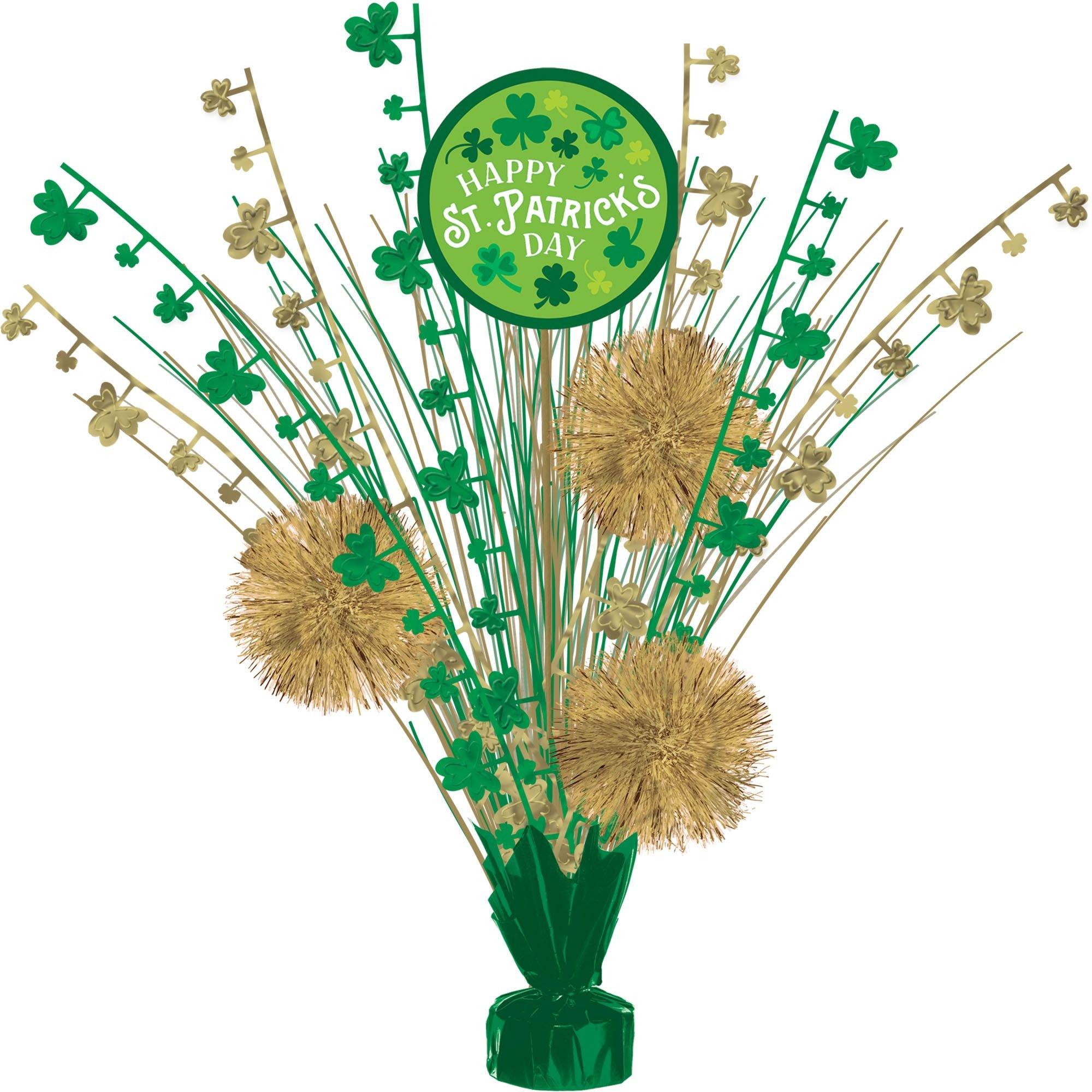 St. Patrick's Day Pom-Pom Foil & Plastic Spray Centerpiece, 18in