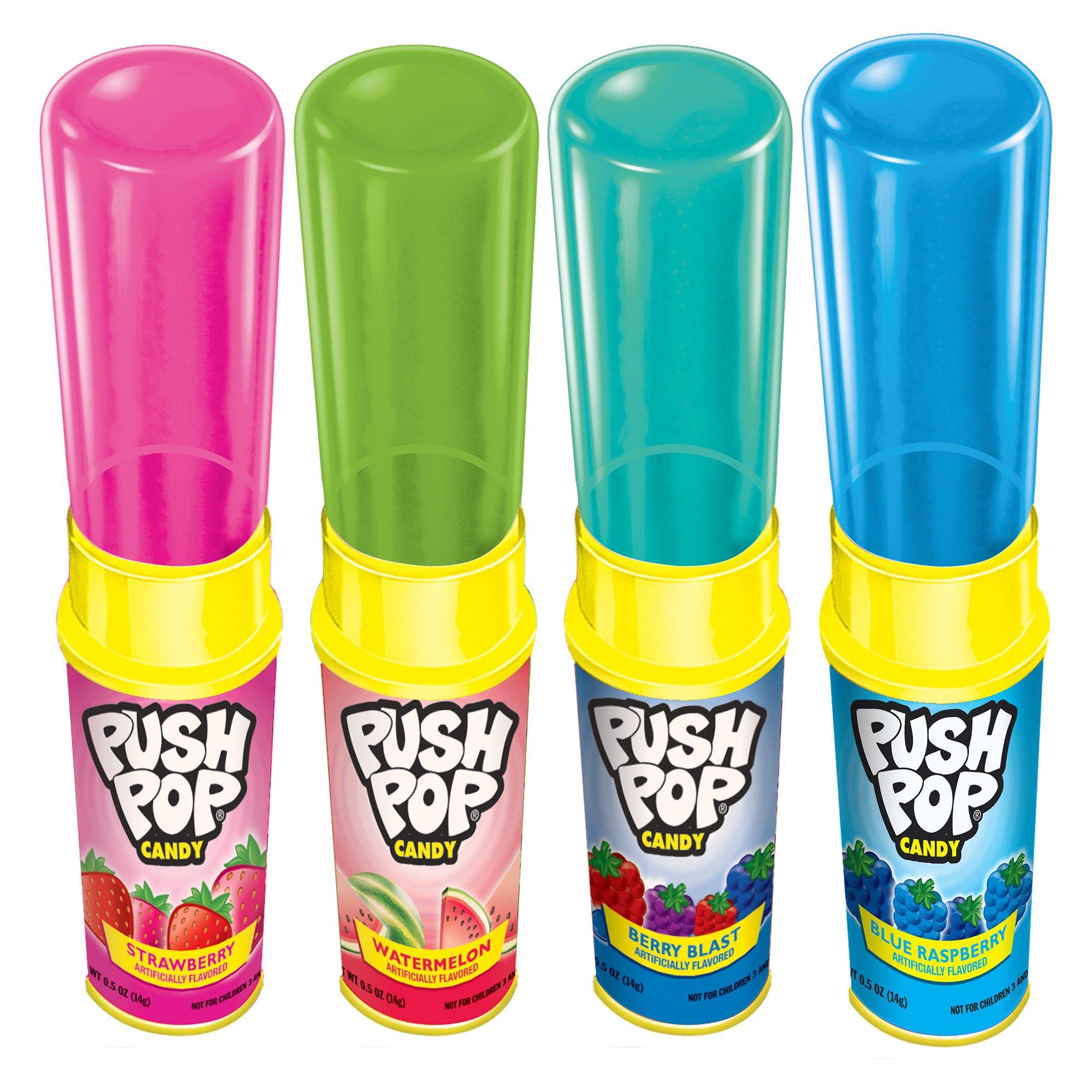 Push Pop Party Pack, 10pc - Berry Blast, Blue Raspberry, Strawberry & Watermelon Flavors